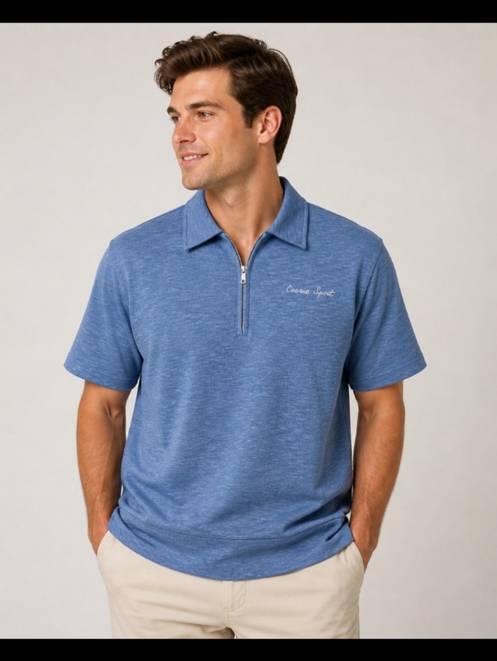 Scotch & Soda Mens 1/4 Zip Polo Shirt XL